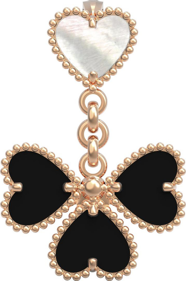 Подвеска из золота c ониксом и перламутром