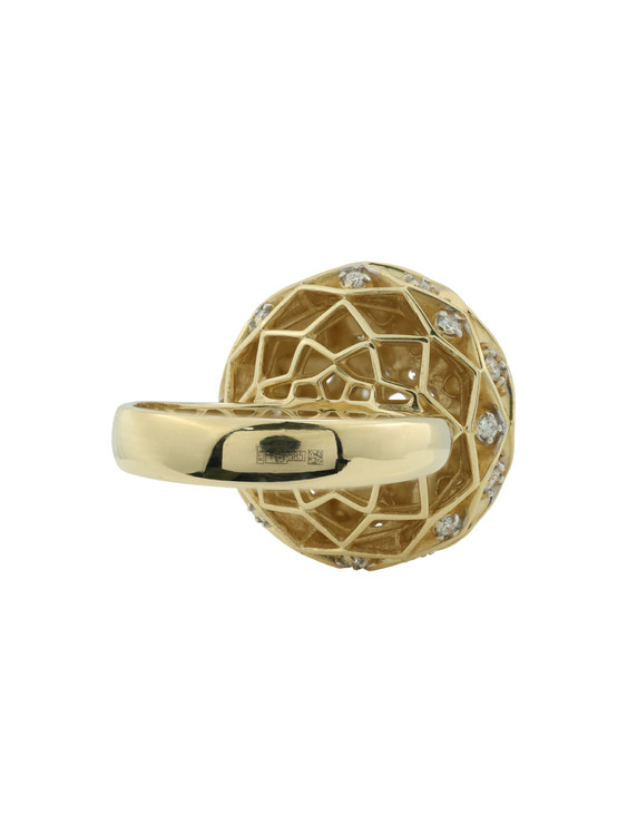 Кольцо из лимонного золота c бриллиантами