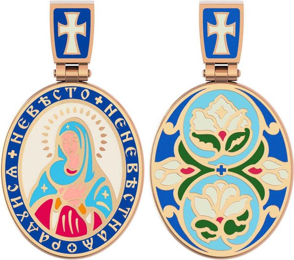 Образок из золота c эмалью