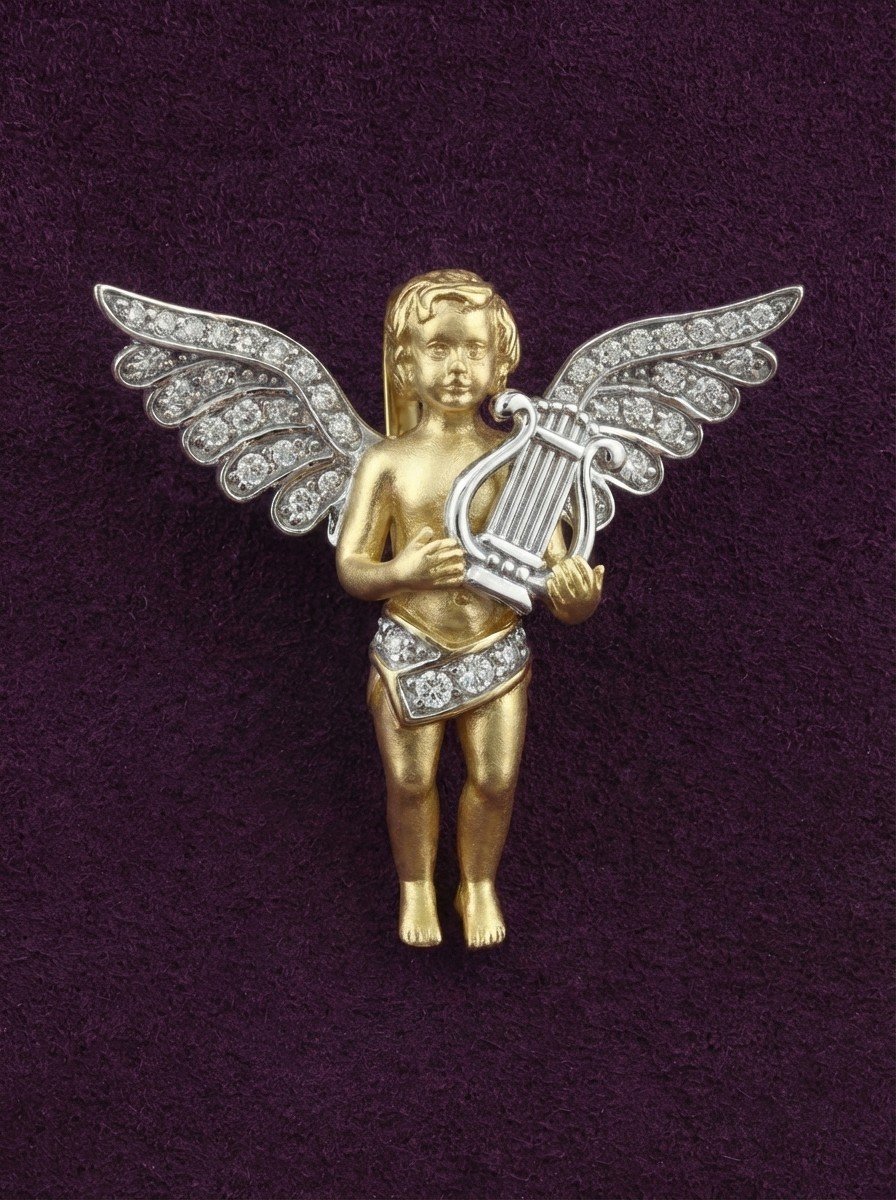 Подвеска из лимонного золота c фианитом