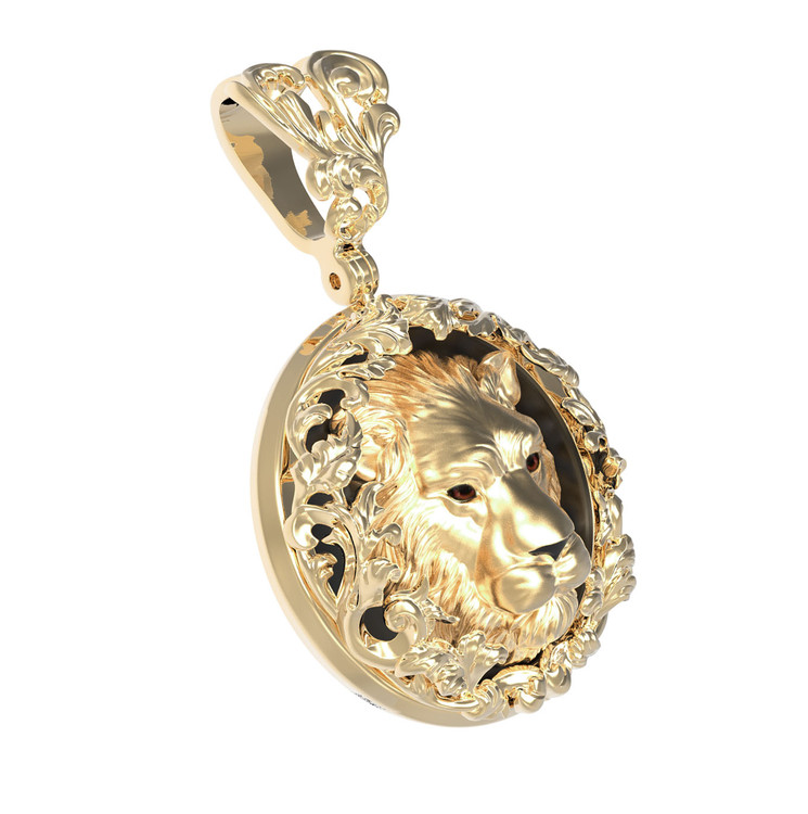 Подвеска из лимонного золота c эмалью и ониксом