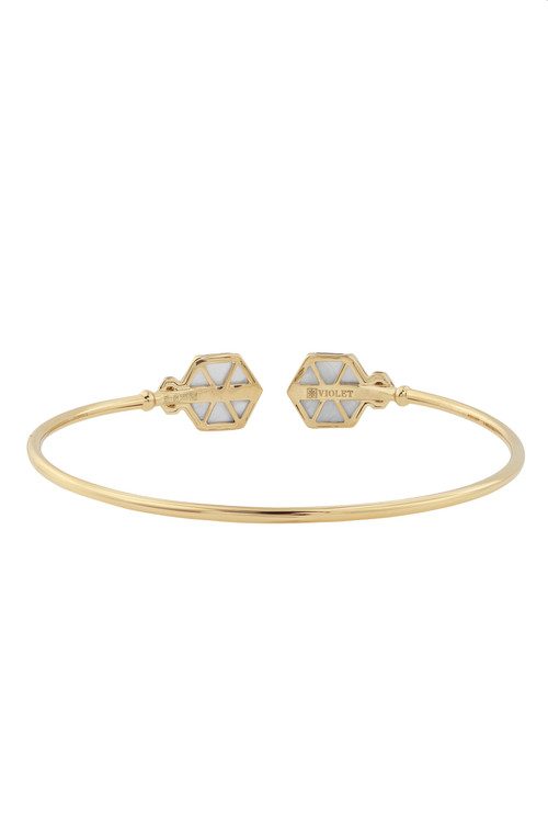 Браслет из золота c бриллиантами и перламутром