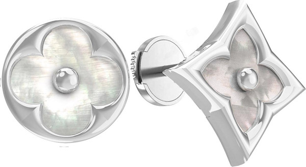 Серьги из белого золота c перламутром