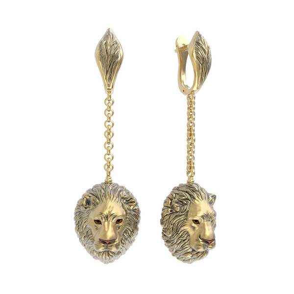 Серьги из лимонного золота c эмалью