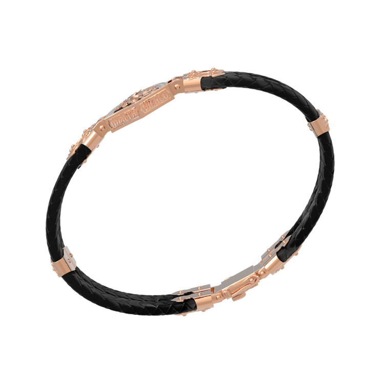 Браслет из золота c шнурком и ониксом