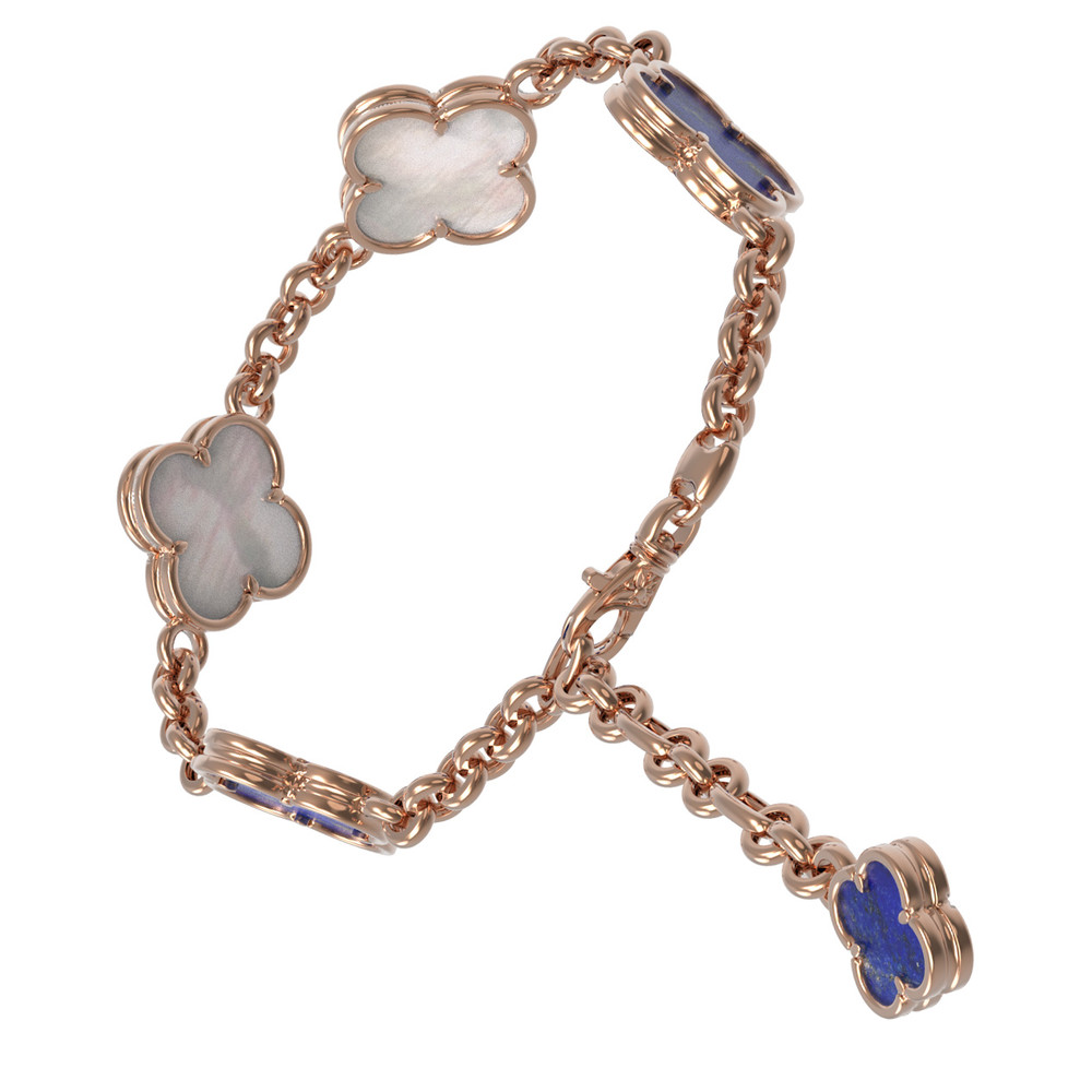 Браслет из золота c лазуритом и перламутром