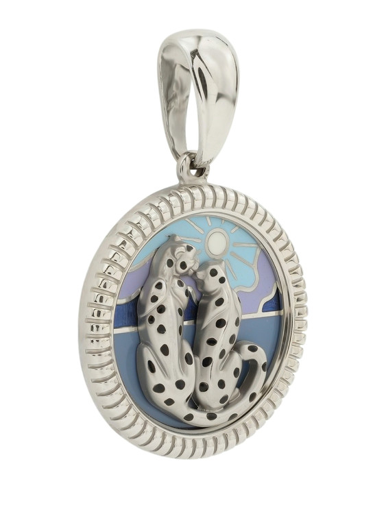 Подвеска из белого золота c эмалью