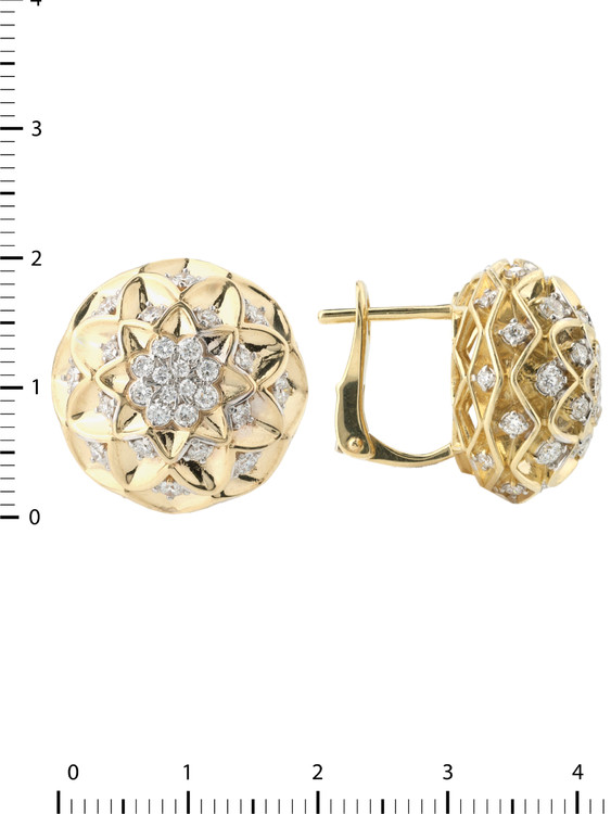 Серьги из лимонного золота c бриллиантами