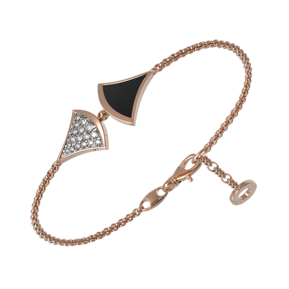 Браслет из золота c бриллиантами и ониксом