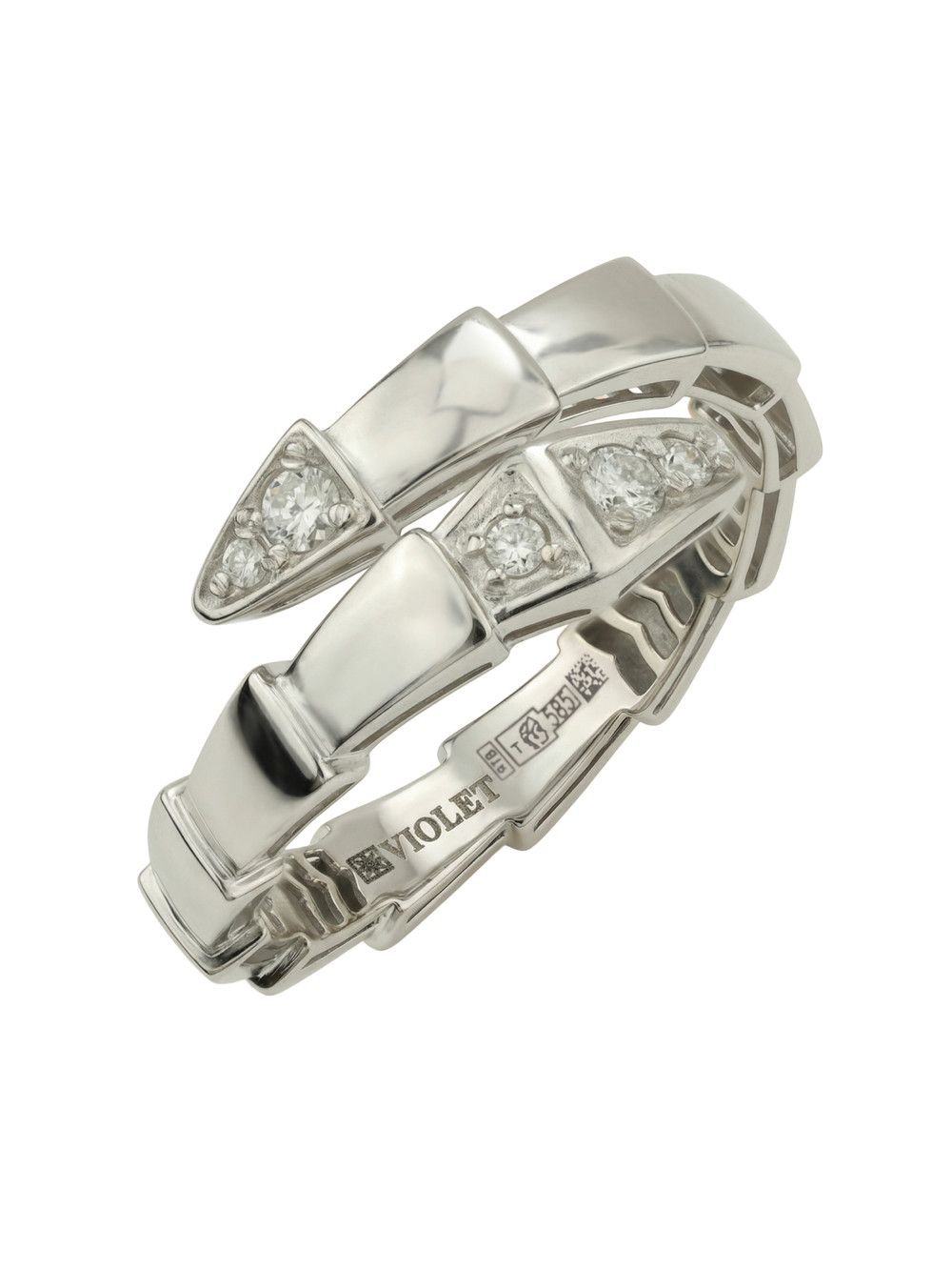 Кольцо из белого золота c бриллиантами