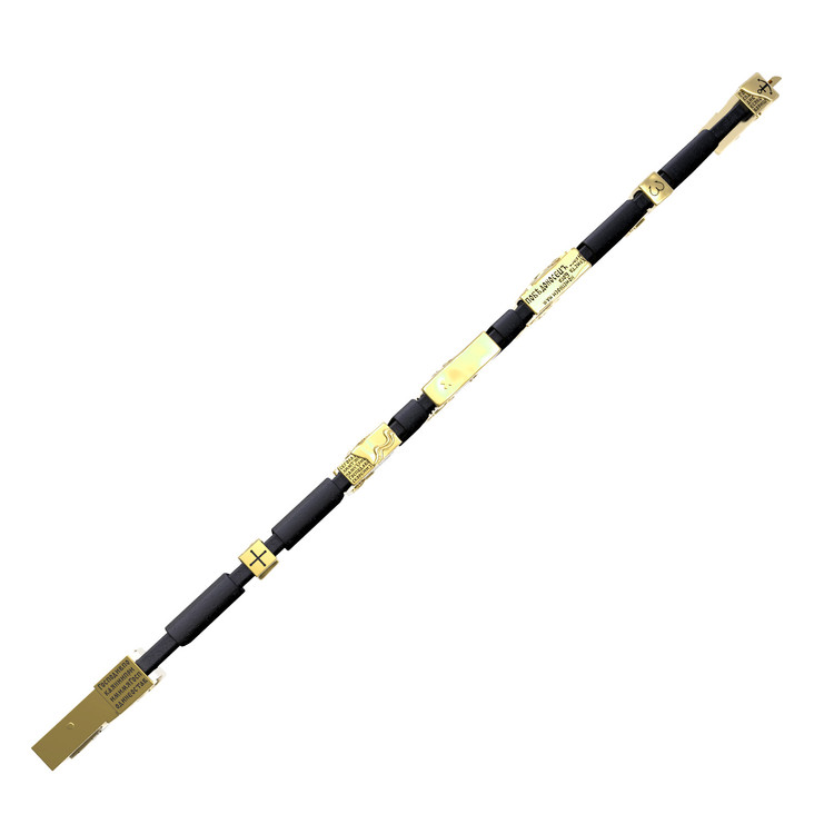 Браслет из лимонного золота c кожаным шнурком