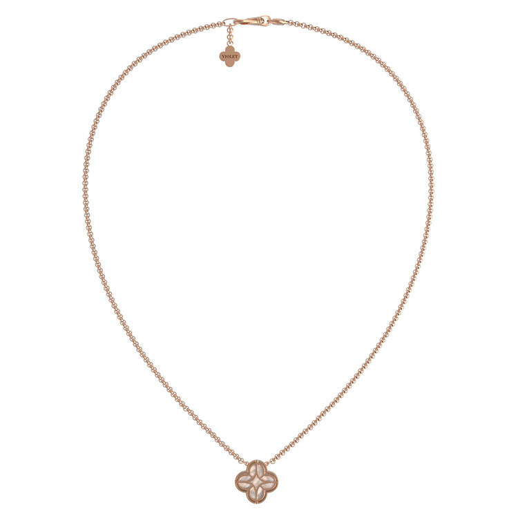 Колье из золота c бриллиантами и перламутром