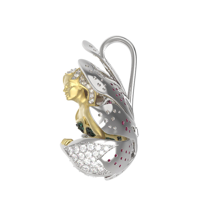 Подвеска из белого золота c фианитом