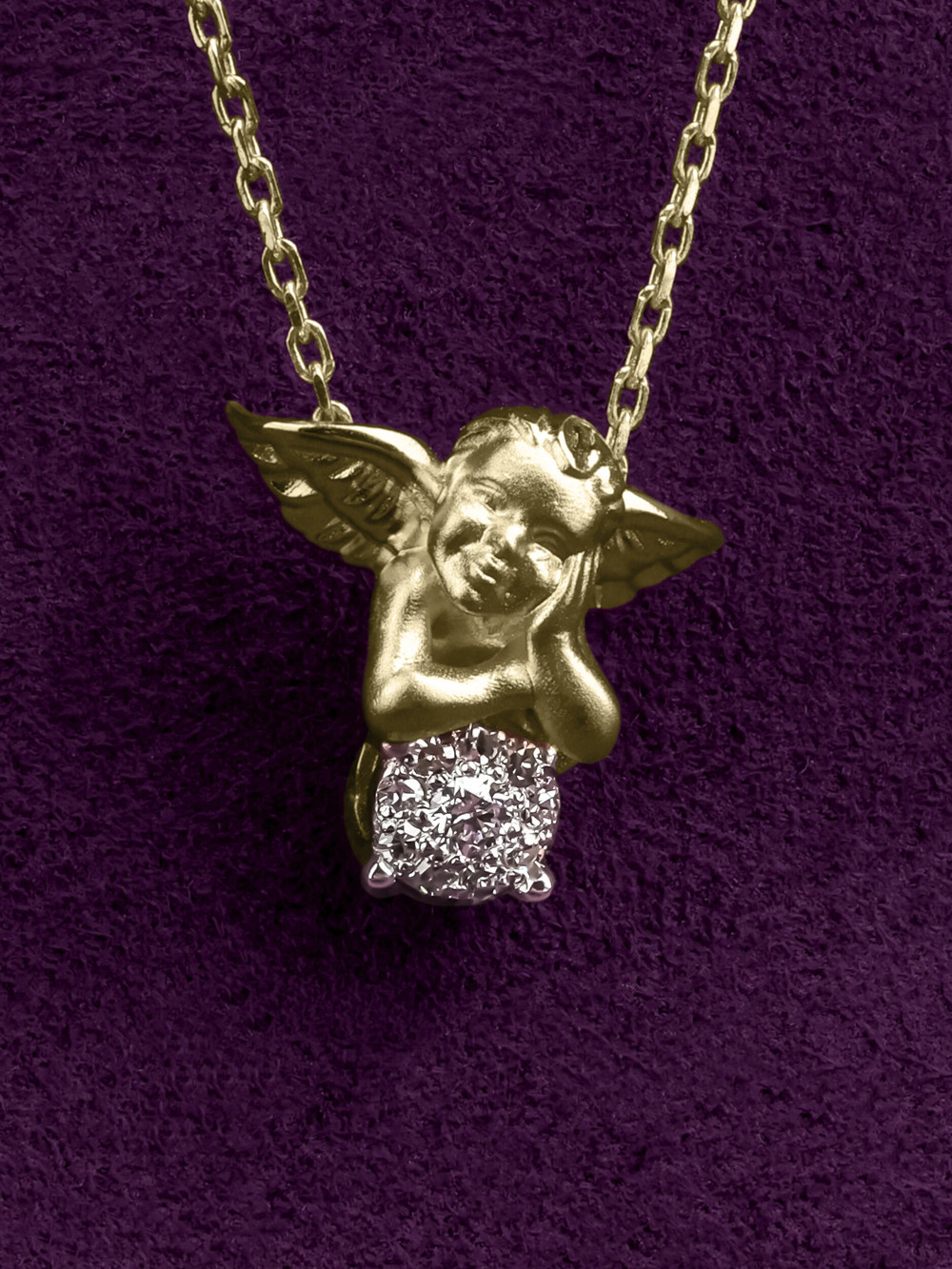 Колье из лимонного золота c бриллиантами