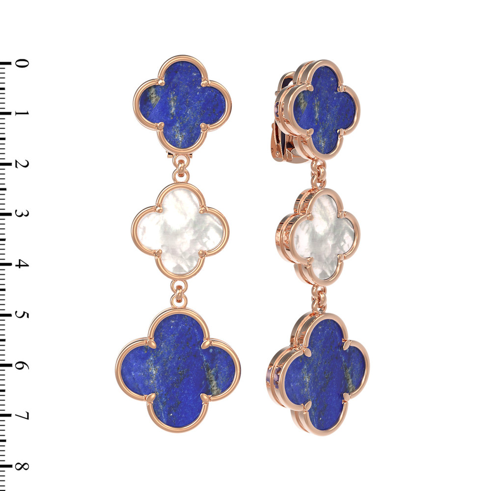 Серьги из золота c лазуритом и перламутром