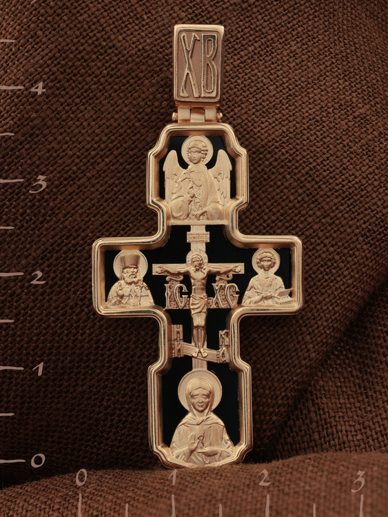 Крест из золота c ониксом