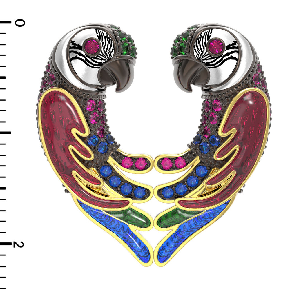 Подвеска из лимонного золота c эмалью и фианитом