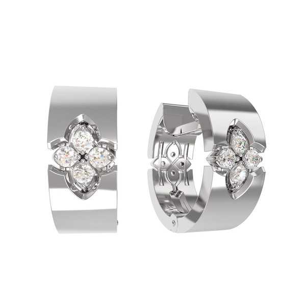 Серьги из белого золота c бриллиантами