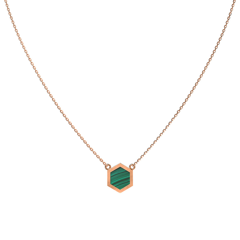 Колье из золота c малахитом