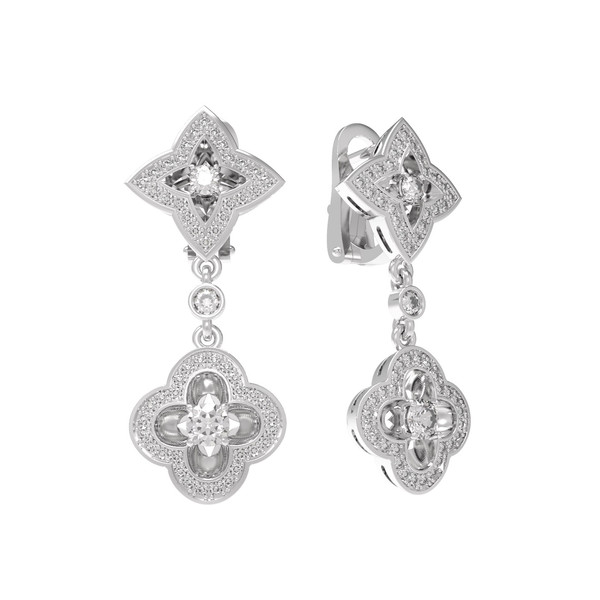 Серьги из белого золота c бриллиантами