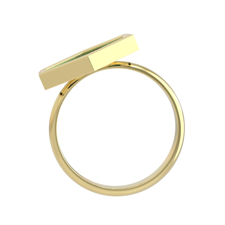 Кольцо из лимонного золота c малахитом