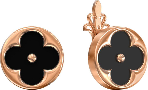 Серьги из золота c ониксом