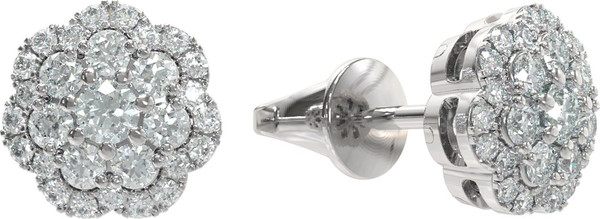 Серьги из белого золота c бриллиантами