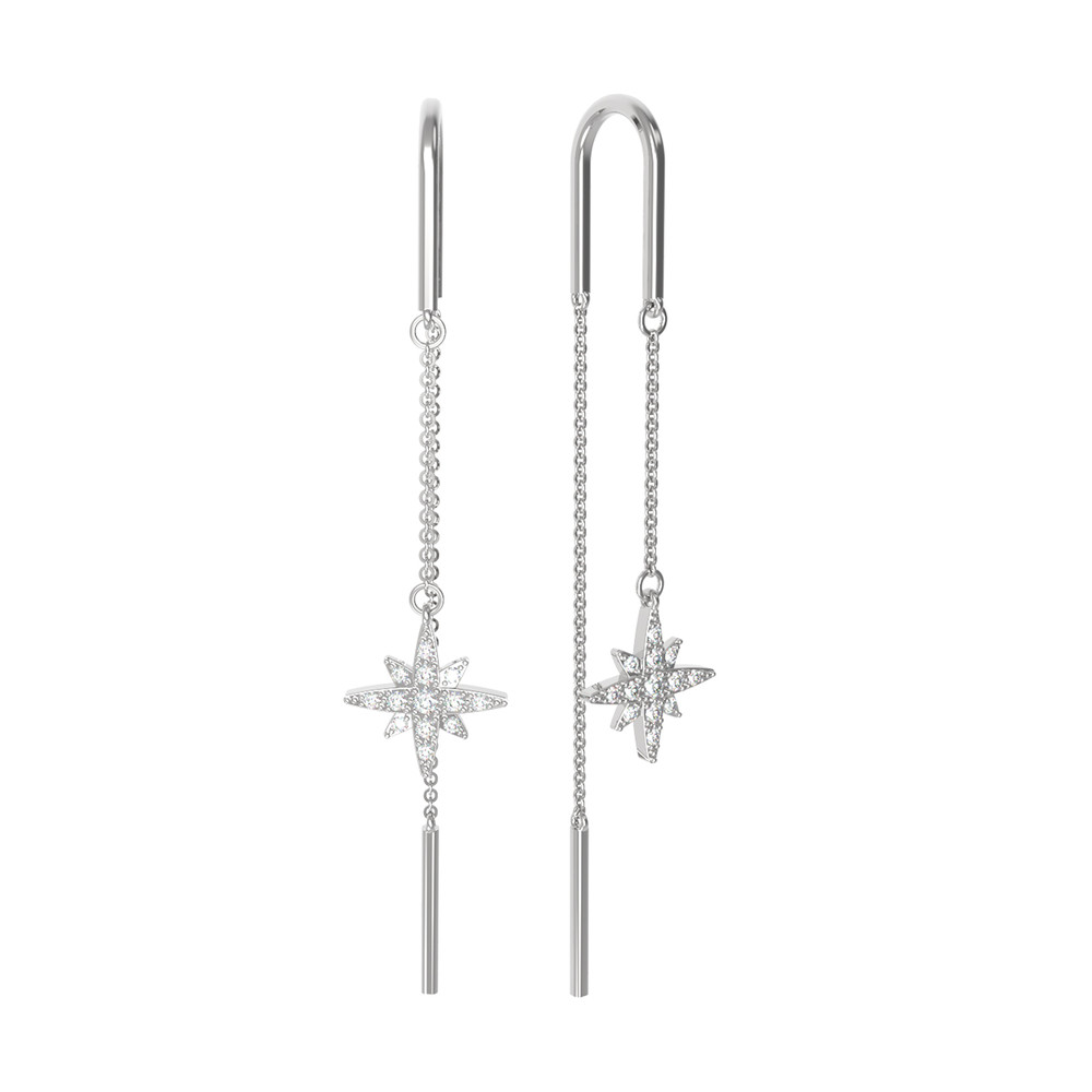 Серьги из белого золота c бриллиантами