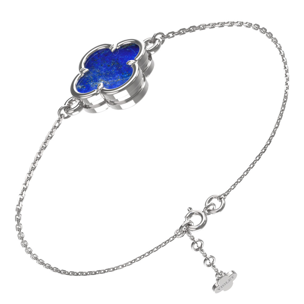 Браслет из белого золота c лазуритом