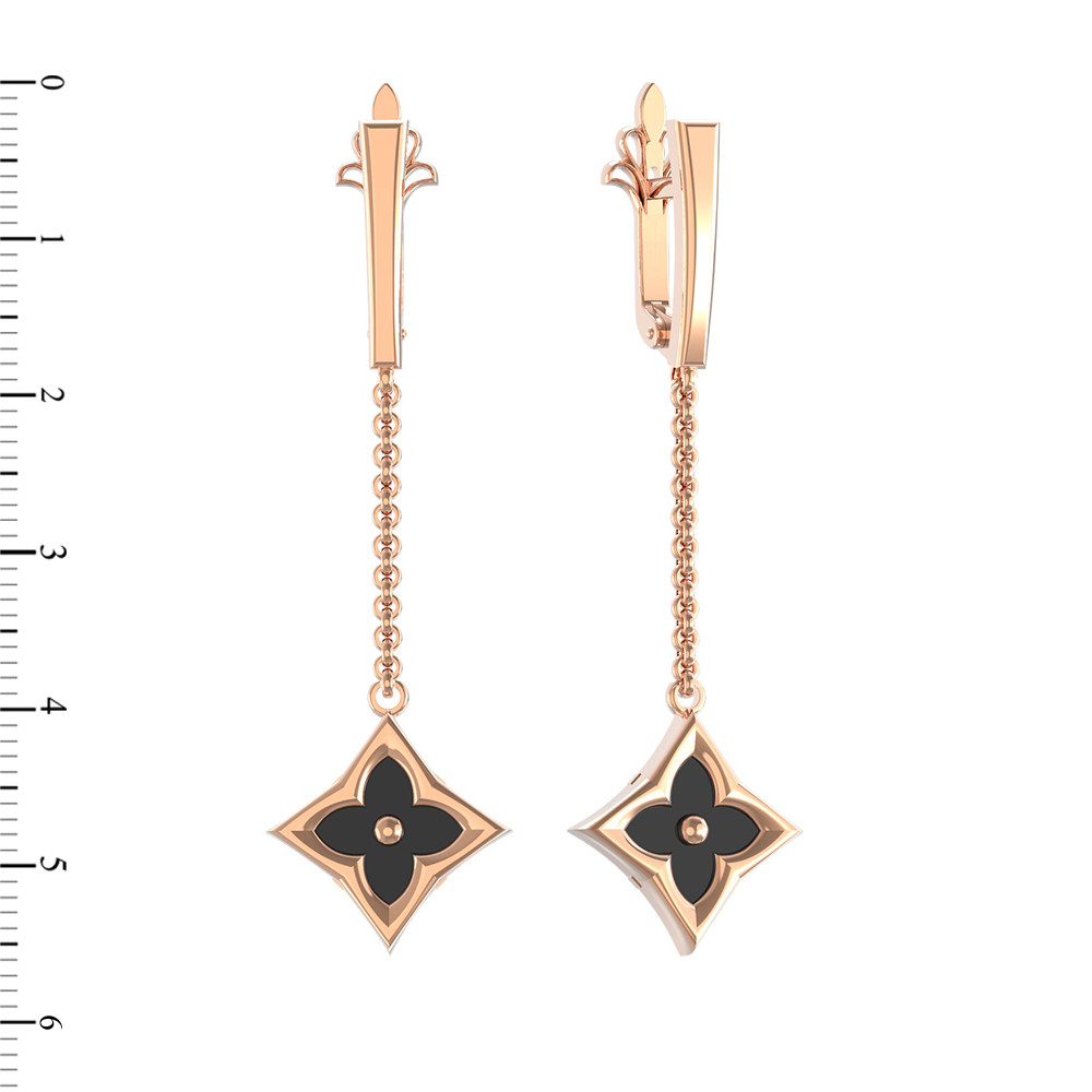 Серьги из золота c ониксом