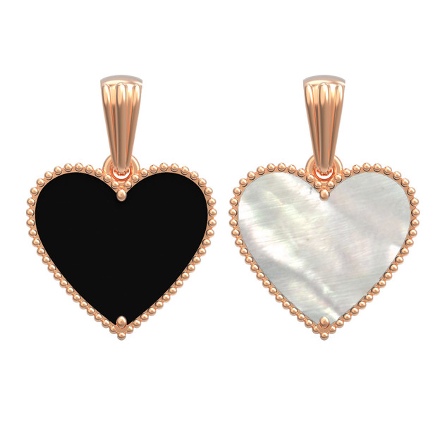 Подвеска из золота c ониксом и перламутром