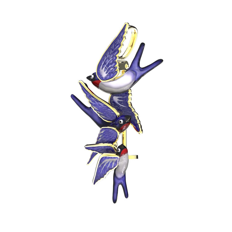 Брошь из лимонного золота c эмалью