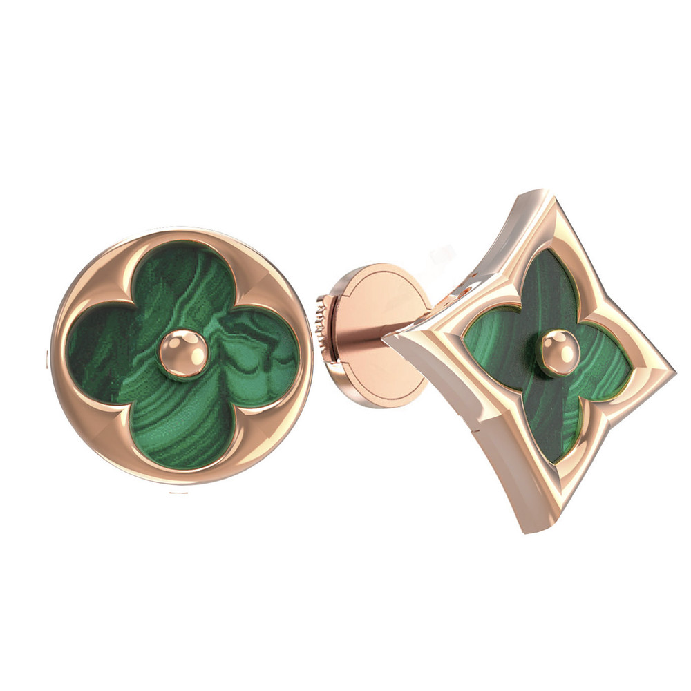 Серьги из золота c малахитом