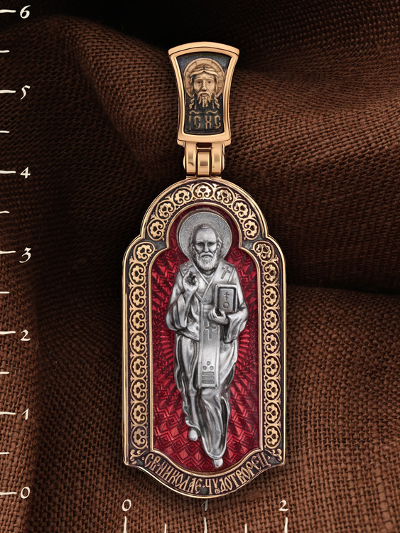 Образок из золота c эмалью