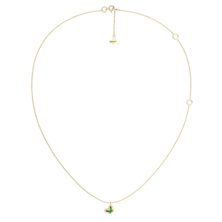 Колье из лимонного золота c малахитом