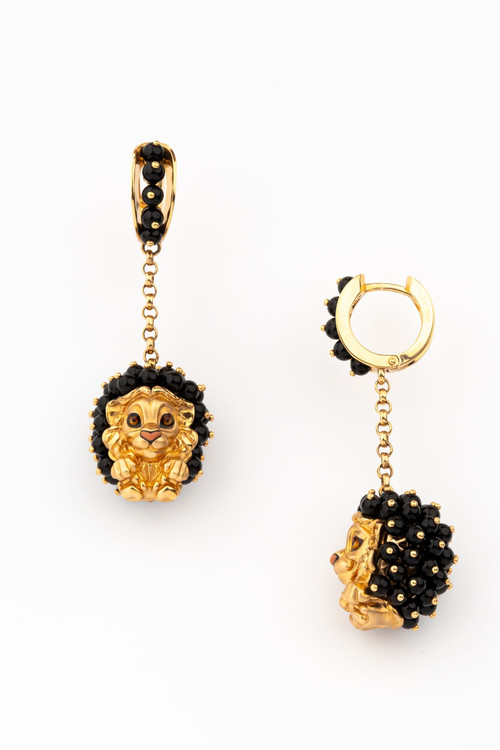 Серьги из золота c эмалью и ониксом