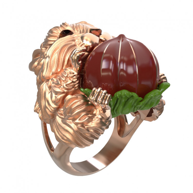 Кольцо из золота c эмалью