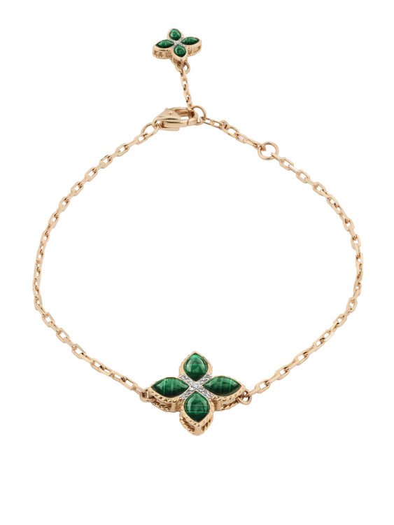 Браслет из золота c бриллиантами и малахитом