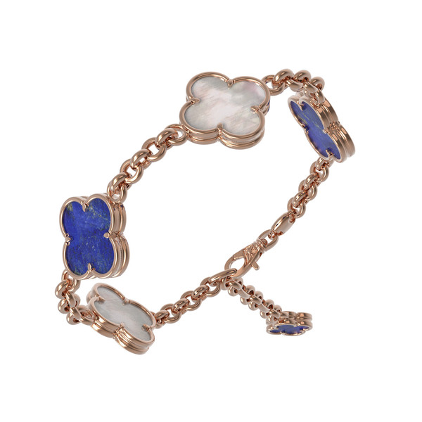 Браслет из золота c лазуритом и перламутром