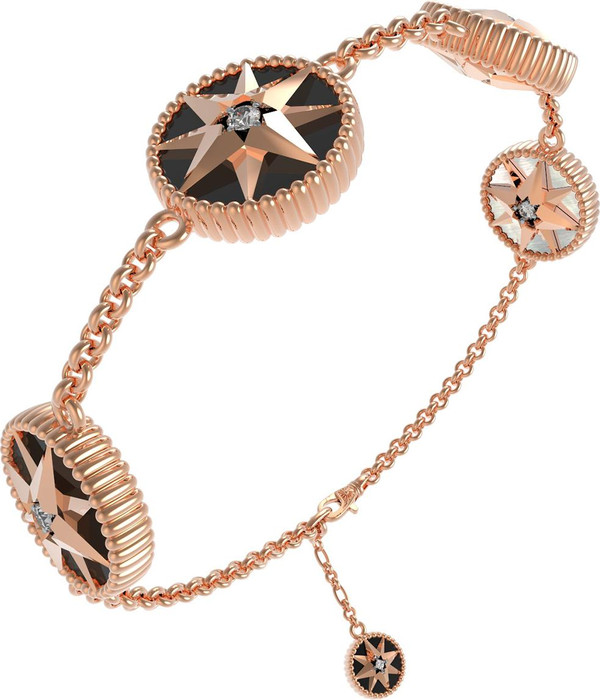 Браслет из золота c фианитом, ониксом и перламутром