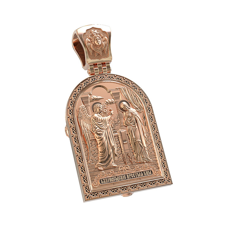 Образок из золота c эмалью и бивнем мамонта