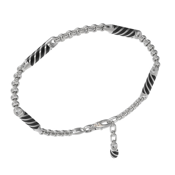 Браслет из белого золота c эмалью