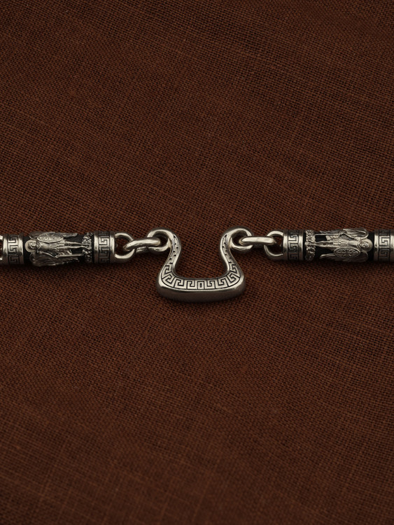 Цепь из белого золота c эмалью и эбеновым деревом