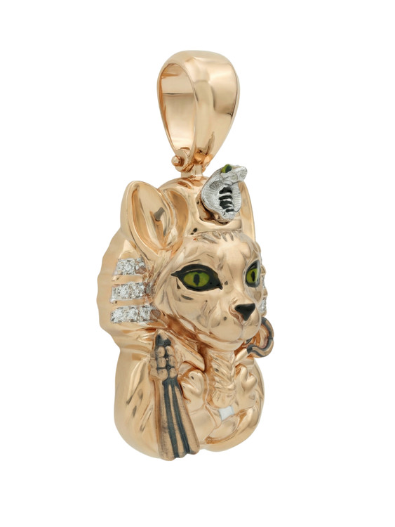 Подвеска из золота c эмалью, бриллиантами и рубином