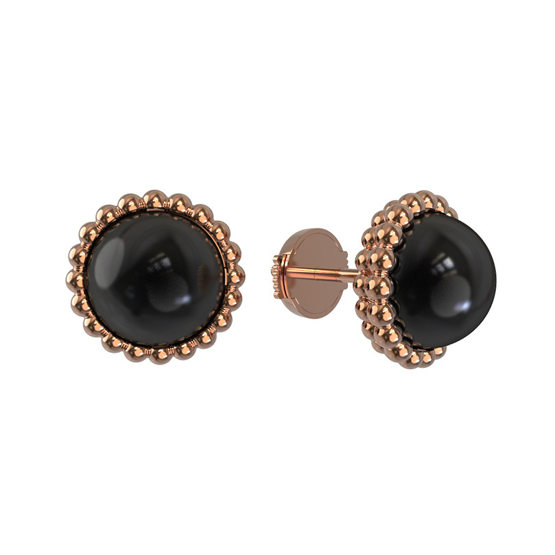 Серьги из золота c ониксом