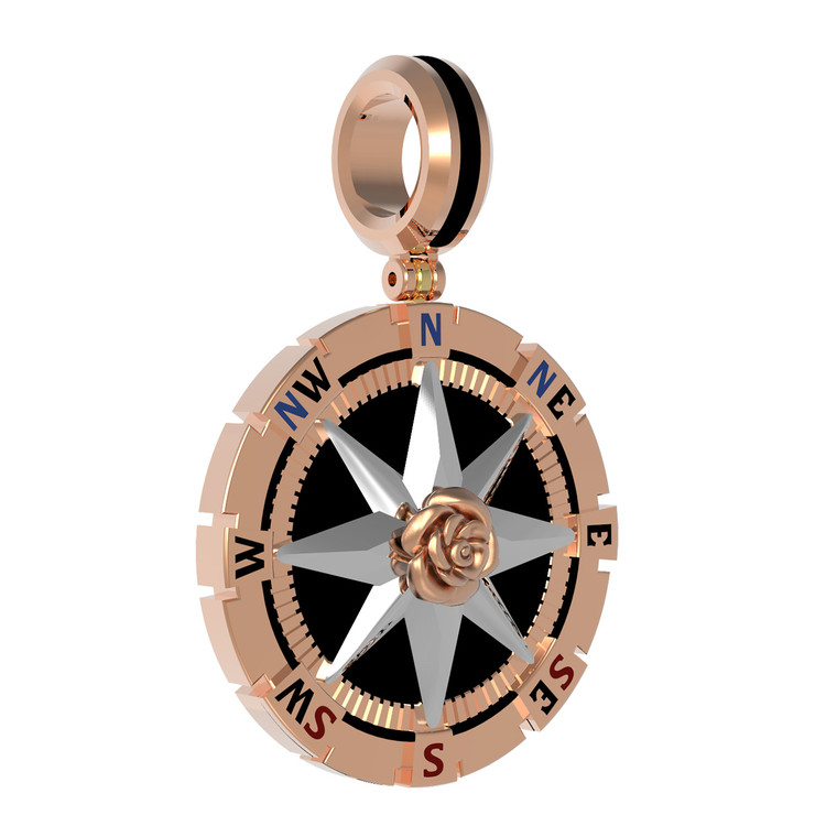 Подвеска из золота c эмалью и ониксом