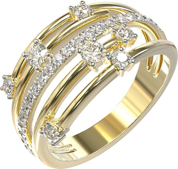 Кольцо из лимонного золота c бриллиантами