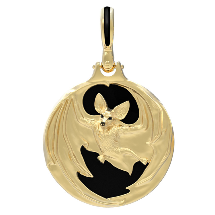 Подвеска из лимонного золота c эмалью и ониксом