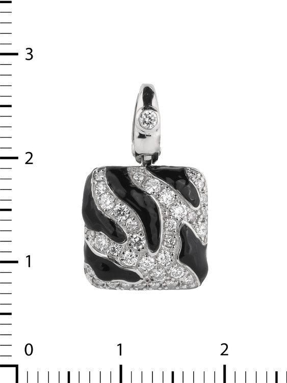 Подвеска из белого золота c эмалью и бриллиантами