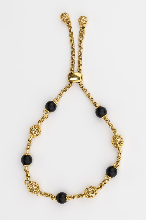 Браслет из лимонного золота c ониксом
